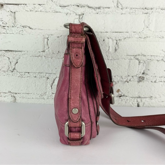 Fossil Maddox Purple Leather Flap Buckle Crossbody Purse - Picture 6 of 16